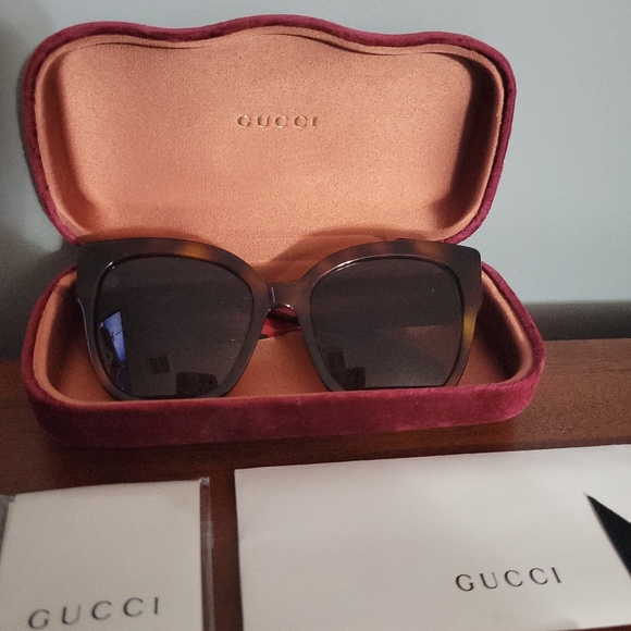 GUCCI SUNGLASSES GG 0059S 002 HAVANA/BROWN AUTHENTIC 0059 excellent case cloth - Picture 1 of 13
